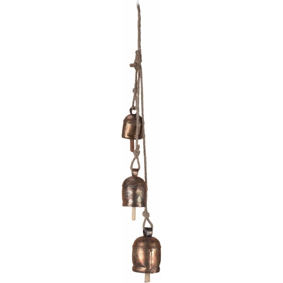 Wind Chimes for Outside Metal Hanging Wind Bell Set with Bronze Finish, Rustic Entryway & Balcony Decor - 20" Farmhouse Wind Chimes - Indoor Outdoor Bells for Porch or Garden, Christmas bells