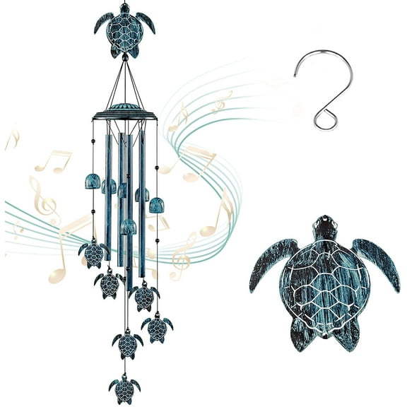 Wind Chimes Sea Turtle Wind Chime for Outside with 4 Aluminum Tubes, Windchimes Outdoors Clearance Home Garden Patio Decor Memorial Wind Chimes for Mom Grandma Unique Birthday Festival Gifts