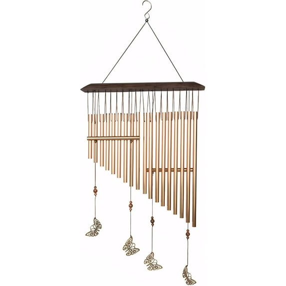 30" L Bronze Butterfly Memorial Wind Chimes, Patio, Living Room, Bedroom Decor