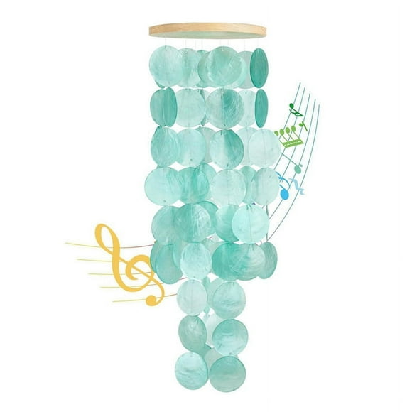Wind Chimes for Outside - Shells Windchime Coastal Style Decor for Indoor/Outdoors, Garden Decor, Great for Women