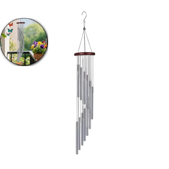 Wind Chimes for Outside with 12 Aluminum Tubes Wind Bells, 23 Inches Melody Wind Chimes Outdoors for Farmhouse Garden Patio Home Decor