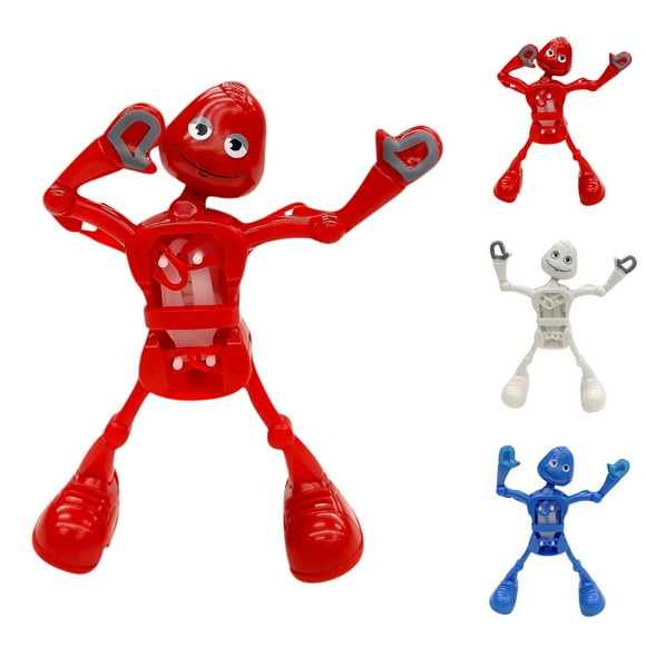 Wind Up Clockwork Dancing Man Toy 3 Pieces Swing Motion Mechanical Robot For Kids No Battery Needed Abs Material Fun Gift Educational Motor Skill Activity