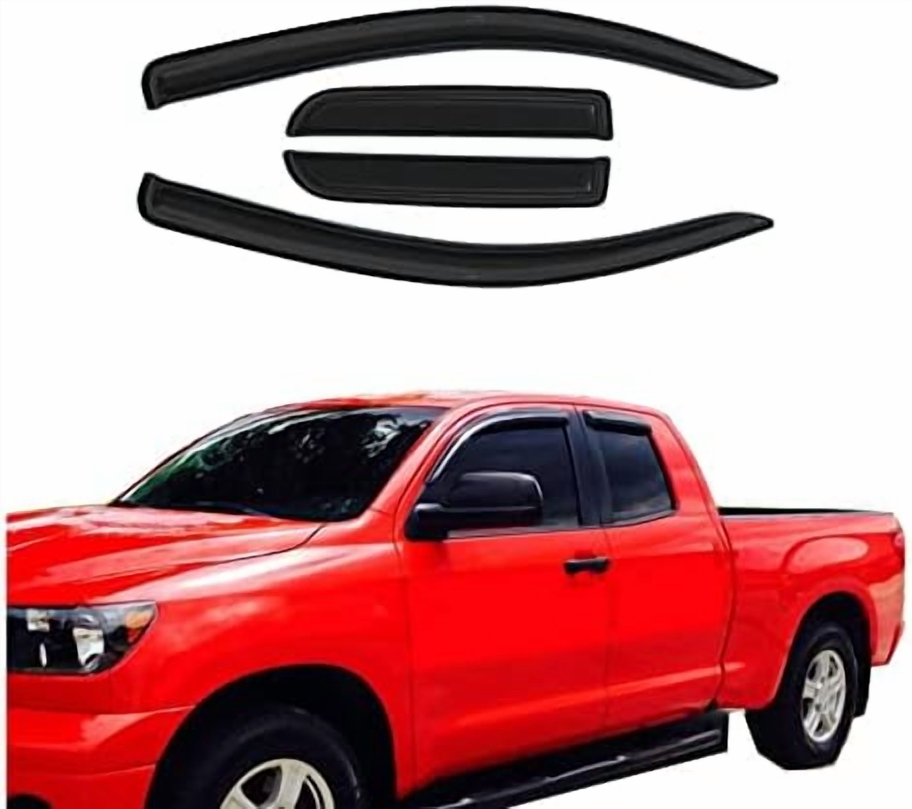 Cuztom Tuning 3D Wavy Smoke Window Visors Rain Guards - Compatible With 2020-2021 Toyota Corolla Sedan (4-Piece Set)