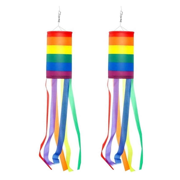 Wind Direction Bags 2pcs for Garden Outdoor Decor For rainbow Color Design