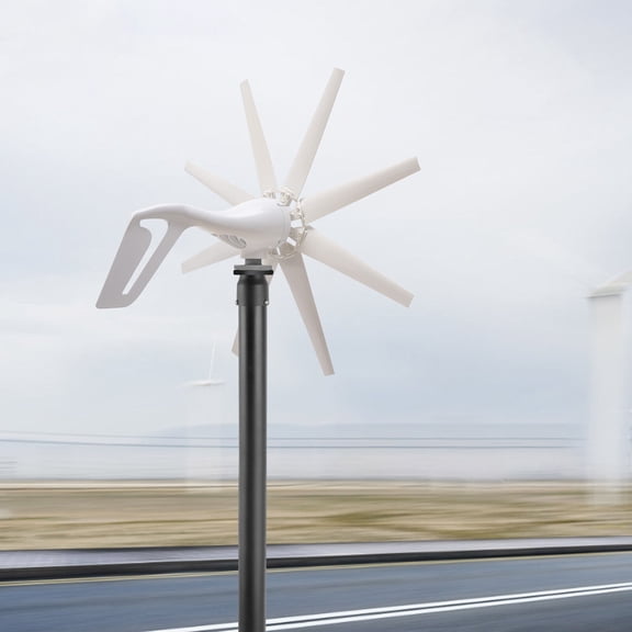 Wind Generator 600W Hybrid Wind Turbine Generator DC 12V Turbine Wind Generator with 8 Blades Wind Generator Kit for Marine, RV, Home