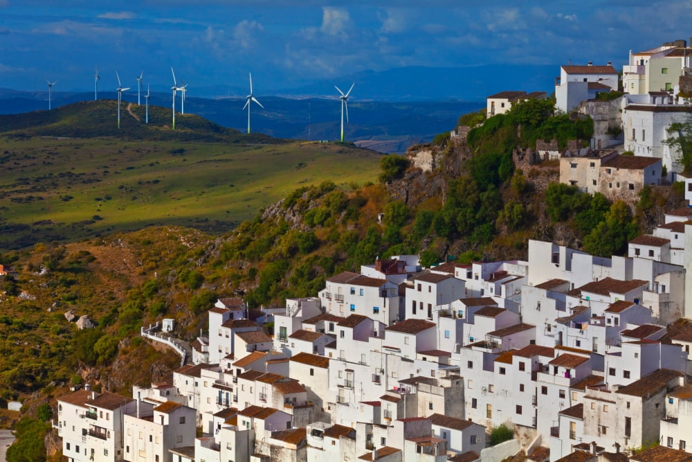 Wind Generators beyond the Village of Casares Malaga Province Andalucia Spain Canvas Art - Panoramic Images (36 x 12)