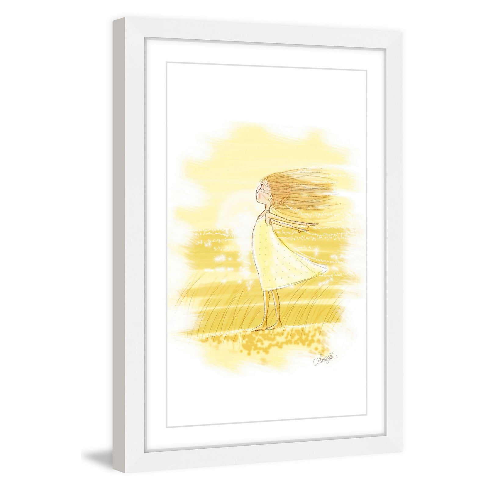 "Wind Girl" Framed Painting Print