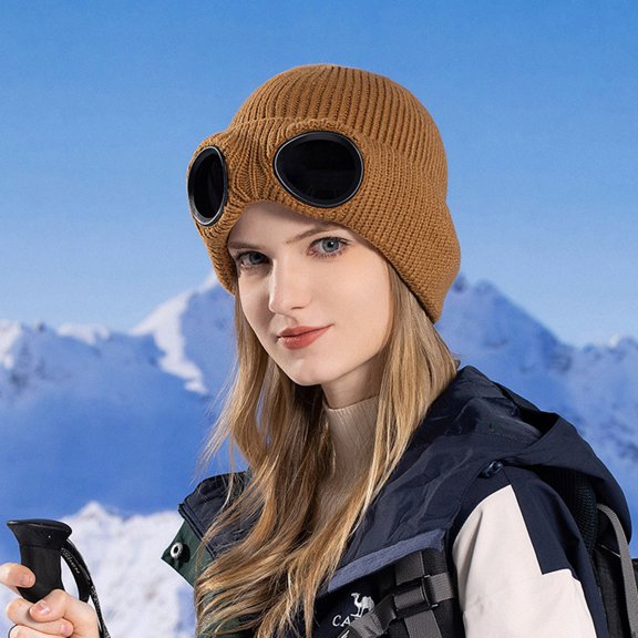 Wind Glasses Knitted Hat Ski Skiing And Warm Wool Cap Knitted Hat Trapper Gloves for Men Thermal Hats for Women E Cold Hat Men Winter Mad Hat Winter Headgear Mens Cold Weather Hats Heated Work Hat