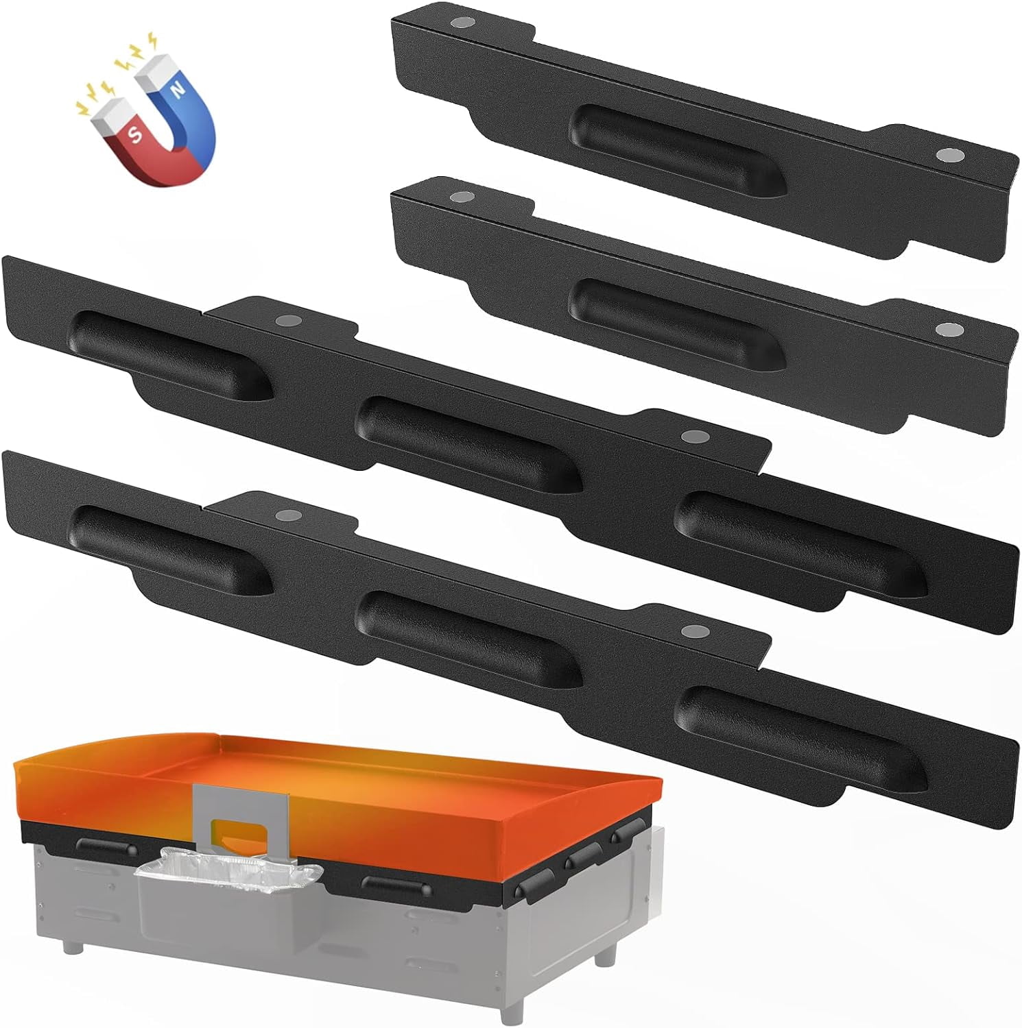 Wind Guards for Blackstone 22 Inch Griddle, Grill Accessories for Griddle Grill and Camping, 5018 Magnetic Stainless Steel Wind Screens Protect Flame Hold Heat, Compatible with Hood, Black