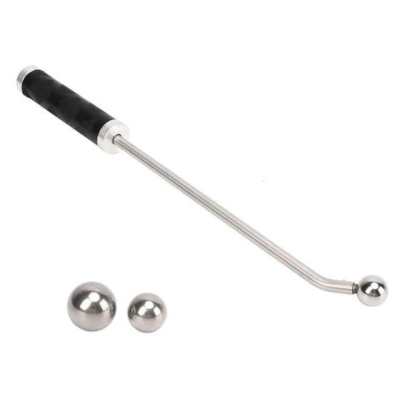 Wind Instrument Dent Correction Set Includes Long Handle Tool and 3 Sheet Metal Spheres Stainless Steel Texture