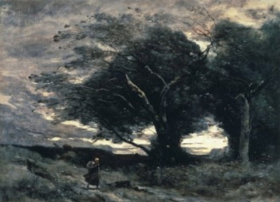 The Wind Jean-Baptiste-Camille Corot (1796-1875 French) Oil On Canvas Pushkin Museum of Fine Arts Moscow Russia Canvas Art - Jean-Baptiste-Camille Corot (18 x 24)