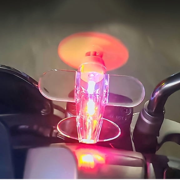 Wind LED Aircraft Propeller Bicycle and Motorcycle Ornaments, Colorful Spinning Wheel Light for Night Riding, USB Rechargeable, Safety Decoration for Adult Cyclists, Easy Install on Handlebars