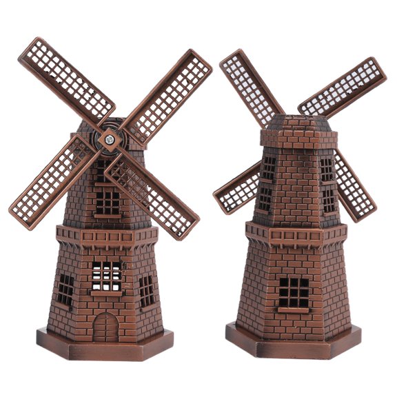 Wind Mill for Home, Alloy Ornaments, Deck Decorations, Windmill Decor Durable Alloy for Club for Bar for Living Room Decoration