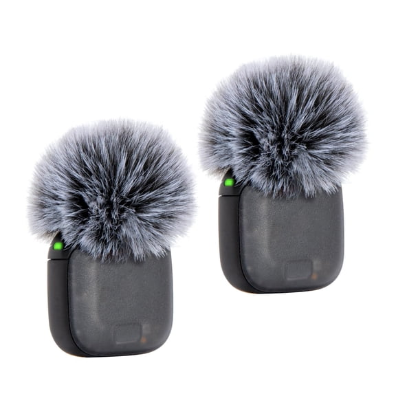 YOUSHARES 2 Packs Furry Windscreen for DJI Mic 3, Microphone Pop Filter Wind Noise Reducer, Gray Fuzzy Mic Cover Compatible with DJI Mic 3 Transmitter