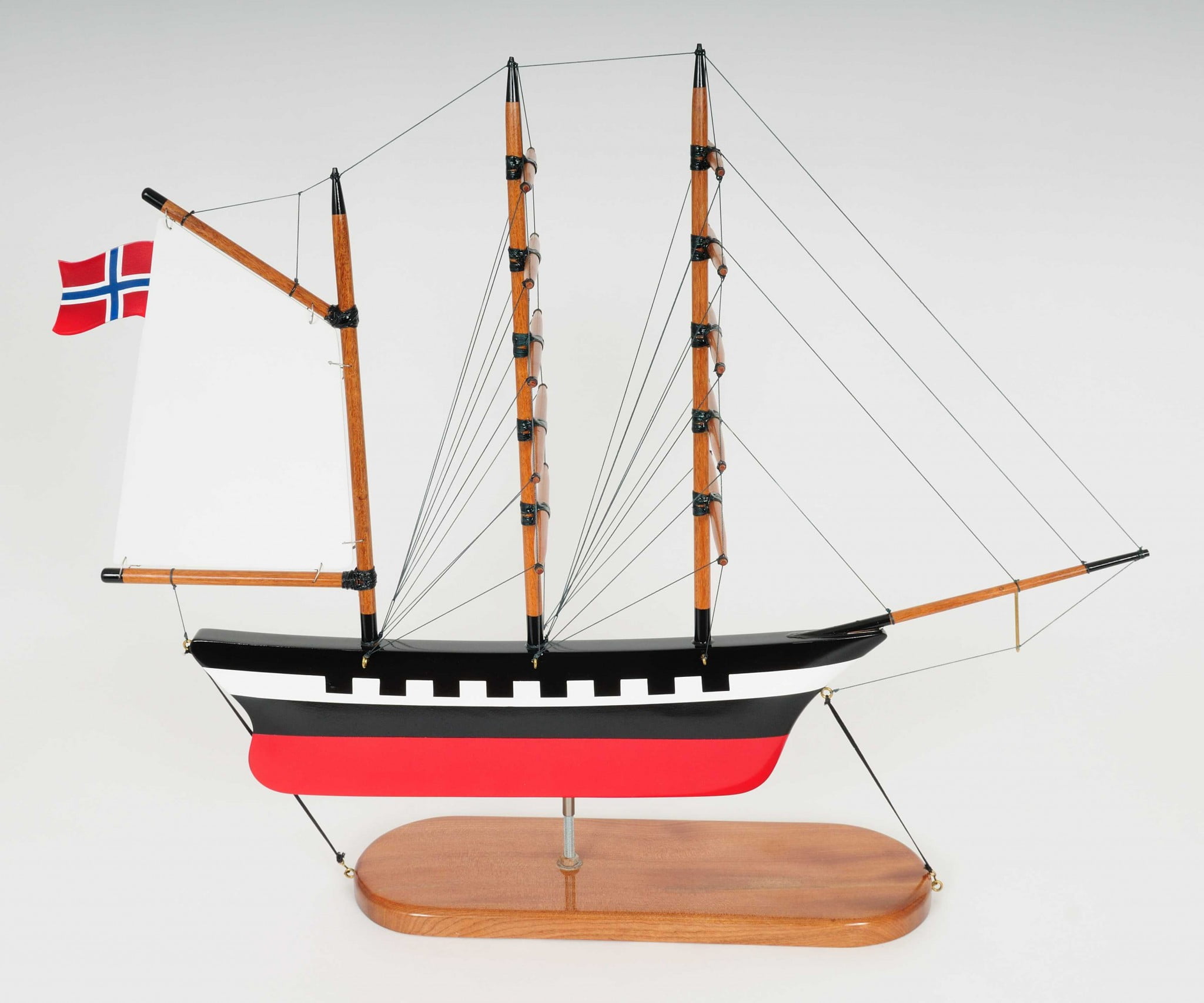 Handcrafted Solid Wood Nautical Ship Model Decor