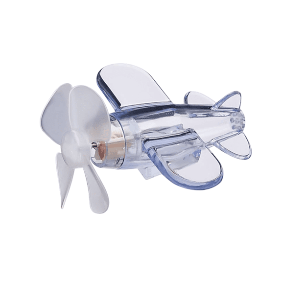 Wind Power Small Aircraft Ornament,Wind Powered Led Airplane Propeller Transparent Luminous Small Airplane Light Up Copter Flying Toy for Adhesive Led Car Outdoor Decoration