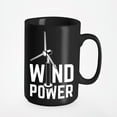 thumbnail image 1 of Wind Power with Windmill, Black 15oz Ceramic Mug, 1 of 5