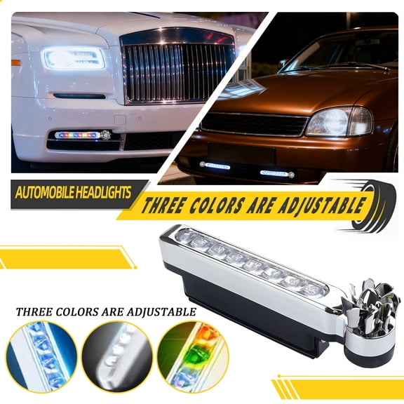 Wind Powered Daytime Running Lights For Vehicles, 1 X Car Wind Turbine Led Drls With Multiple Color Modes, Auto Daytime Running Lamps For Enhanced Daytime Visibility And Safety