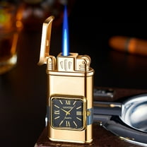 Wind-Proof Lighter Vintage Watch Bezel Jet Flame Torch, Watch Lighter, 2024 New Cool Lighters, Men's Cool Dual Flame Lighter Torch and Soft