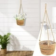 thumbnail image 1 of Wind Rattan Hanging Basket | Wall-Mounted Storage Flowerpot | Grass Garden Planter with Rope | Space-Saving Decorative Indoor Outdoor Organizer | 1 Pack | Ideal Home Balcony D茅cor, 1 of 9