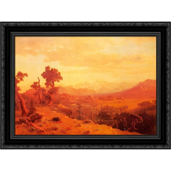 Wind River Country 24x20 Black Ornate Wood Framed Canvas Art by Bierstadt, Albert