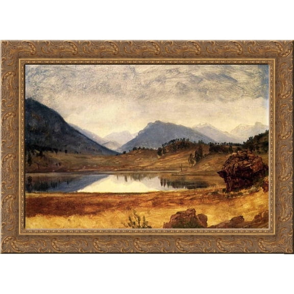 Wind River Country 24x20 Gold Ornate Wood Framed Canvas Art by Bierstadt, Albert