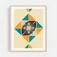 thumbnail image 1 of Wind Rose Beige - Mid Century Modern Geometric - Illustration Geometric Abstract Pattern Modern Art Mid-Century Modern Minimalist Oak Framed Wall Art Print 6 x 8 inches, 1 of 1