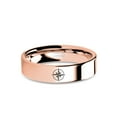 thumbnail image 1 of Wind Rose Compass Symbol Engraved Rose Gold Polished Tungsten Ring, 6mm, Size 4, 1 of 2