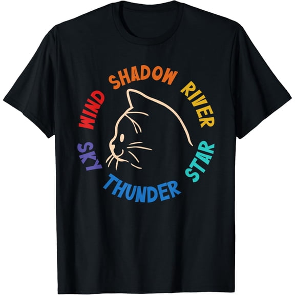 Wind Shadow River Star Thunder Sky Cat Feline T-Shirt