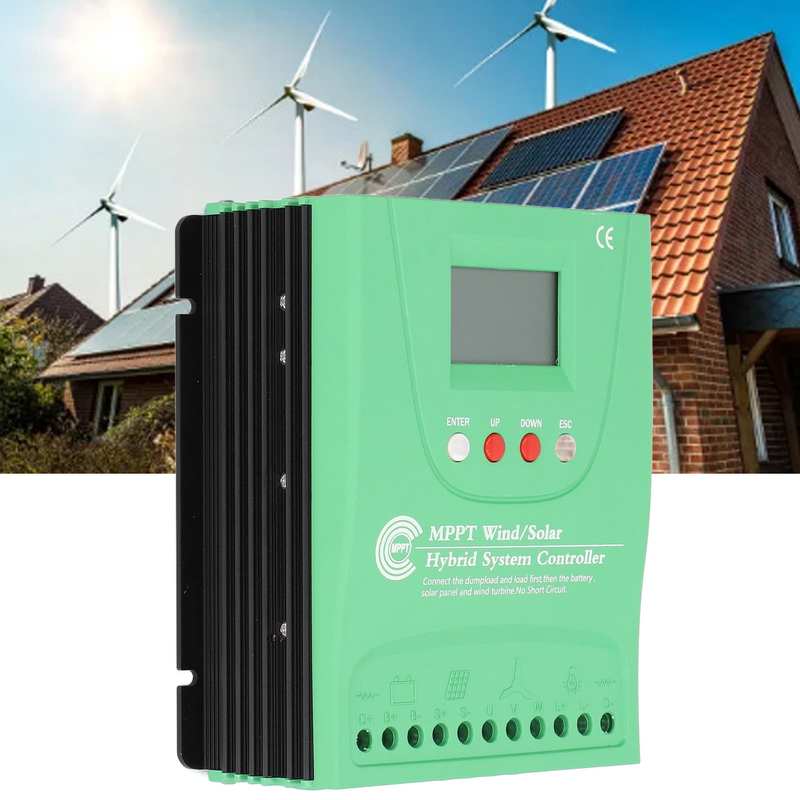Wind Solar Controller, 12V 24V Intelligent Wind Solar Charge Controller