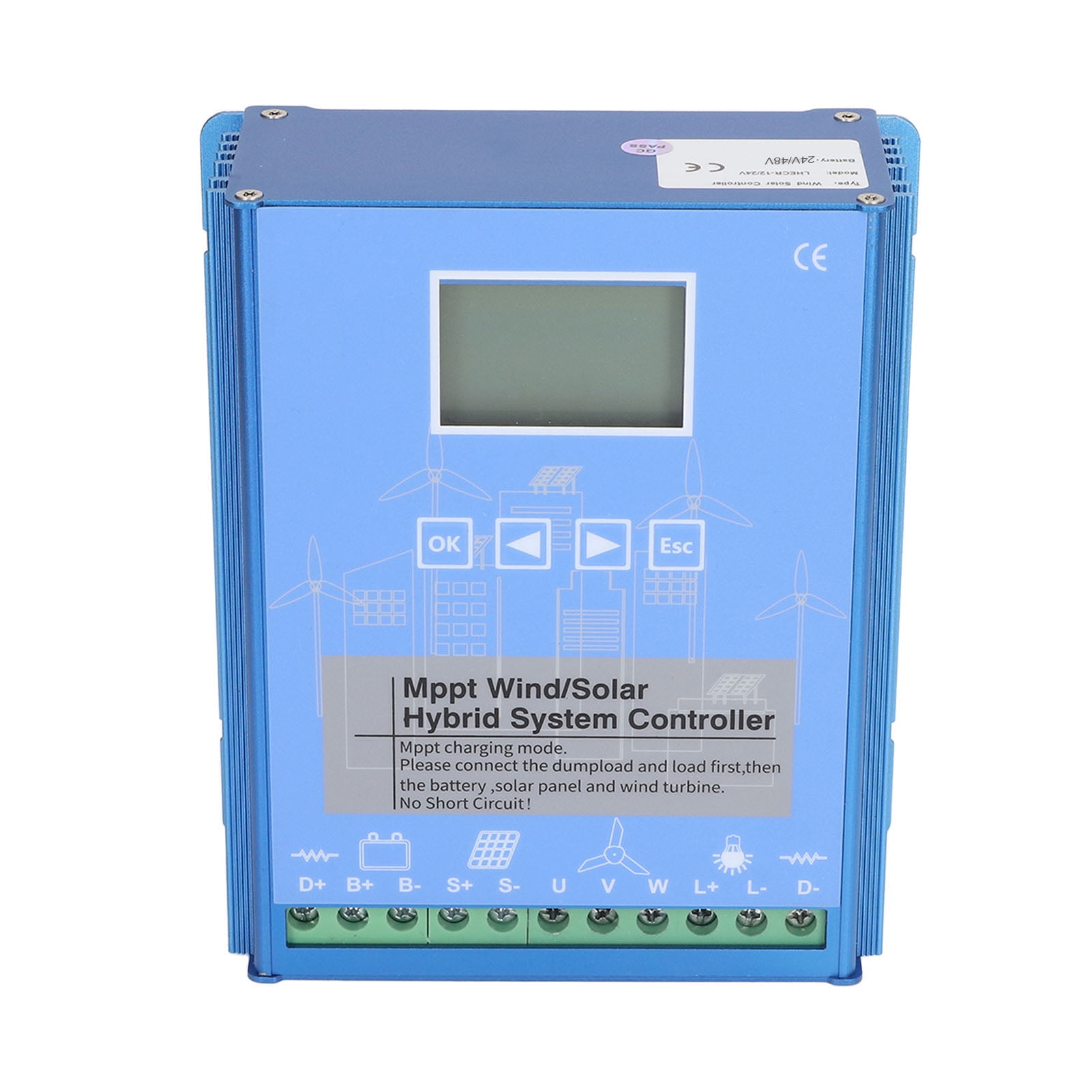 Wind Solar Controller, Automatic Recognition 24V 48V LCD Wind 1000W