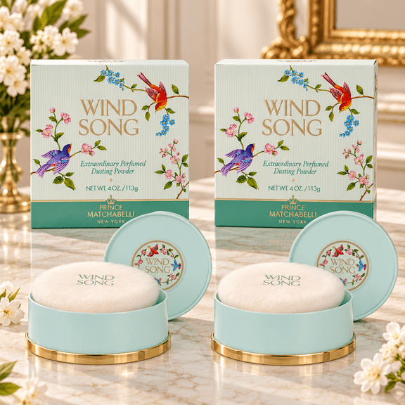 Wind Song by Prince Matchabelli Dusting Powder 4 Oz for Women (2 Pack)