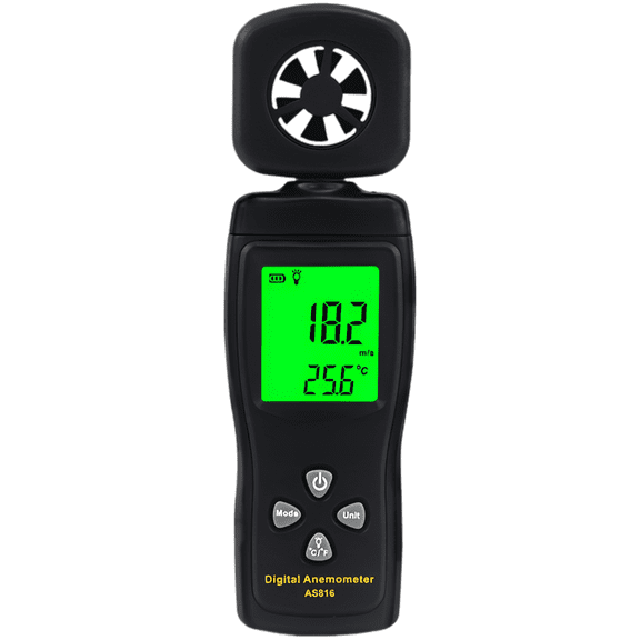 Wind Speed Meter, Digital Anemometer Handheld, Pocket Size Air Velocity Gauge With Metal Vane, Hvac Thermometer, Backlit Lcd Screen For Weather Station Sailing