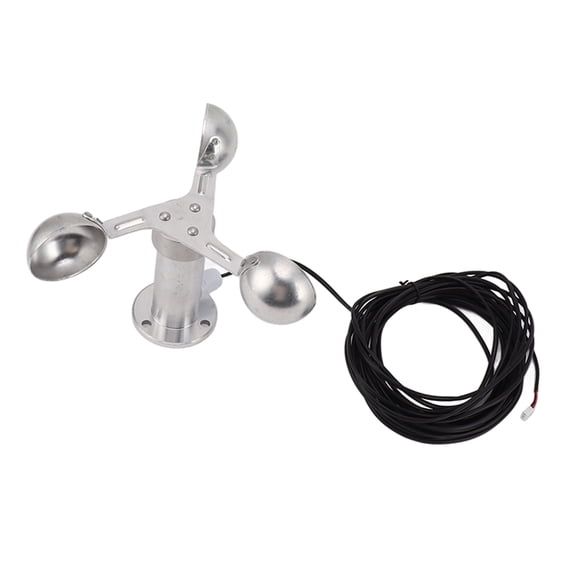 Wind Speed Sensor, 3 Cup Wind Speed Anemometer Measuring 360 Degree  For Power Plants