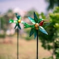 thumbnail image 1 of Wind Spinner 2 Pack Outdoor Metal 30 Inch Height Green Hummingbird Jay Wind Spinners For Yard And Garden Decoration For Outdoor Windmills, 1 of 6