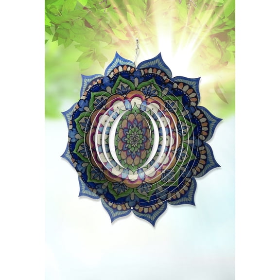 Wind Spinner 3D Mandala Flower Stainless Steel Laser Cut Metal 12