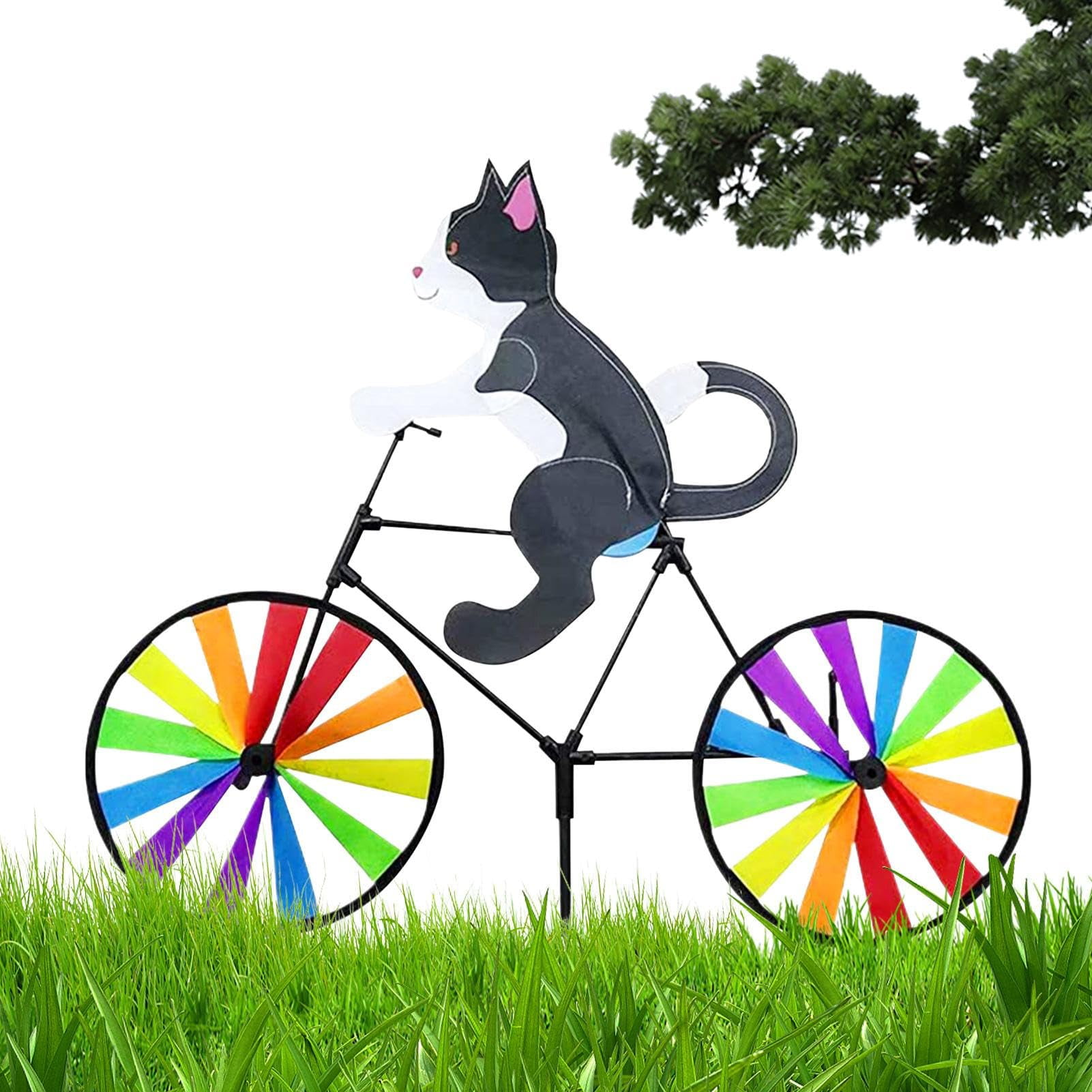 Wind Spinner, Cartoon Spinner Cat Dog Bicycle Garden Stake Animal Wind ...