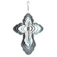 thumbnail image 1 of Dicksons WS-6 Cut Cross Shaped Ombre Blue 12 x 6 Stainless Steel Outdoor Porch Deck Balcony Wind Spinner with Hanger, 1 of 2