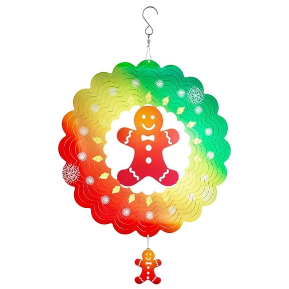 Wind Spinners 3D, 12Inch Yard Art Decorations Cake Man for Christmas