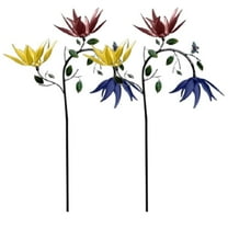 Wind Spinners Large Metal Outdoor Windmill Garden Spinner Yard Spinners Kinetic Lawn Art Patio Wind Spinners Garden Decor 2PCS