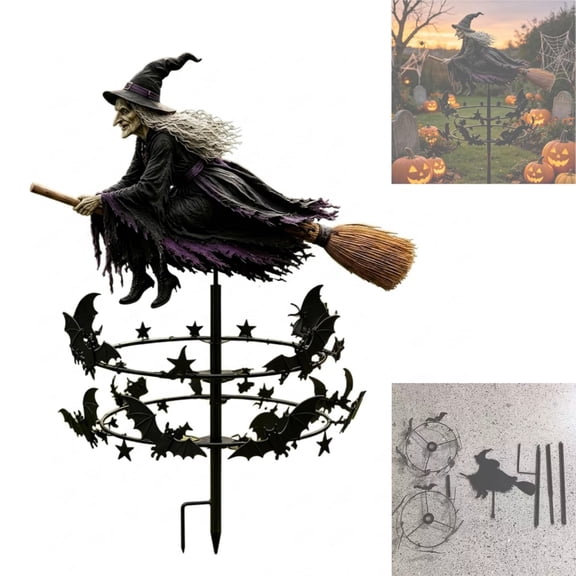 Wind Spinners Outdoor Metal 1-Pack - Wind Spinner & Halloween Decorations for Scarecrow for Garden Halloween Ornaments