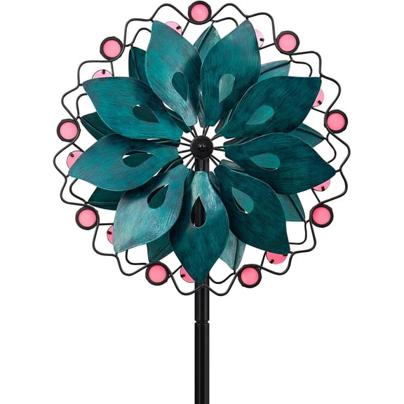 Wind Spinners Outdoor - Metal Garden Spinner with Stake, Windmill for Yard, Gift Family, 13'' W x 70.5'' H