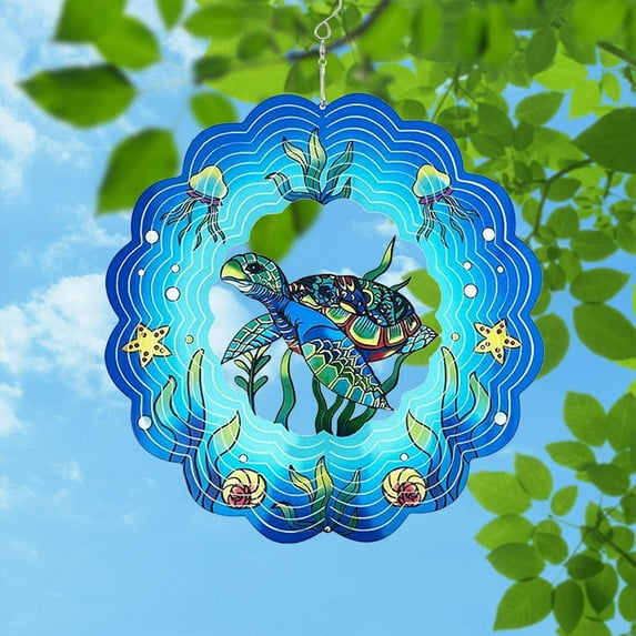 Wind Spinners Outdoor Sea Turtle Decorations - Birthday Gifts for Women Mom Grandma, Sea Turtle Hanging Wind Spinner 12 inch 3D Wind Sculptures for Garden Decor for Outside, Patio, Yard, Outdoor