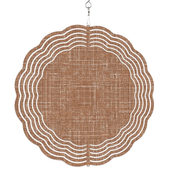 Wind Spinners for Yard and Garden Copper Linen Fabric Wind Spinner Pure Solid Color 3D Metal Stainless Steel Wind Sculptures Outdoor Patio Hanging Ornament 10 Inch