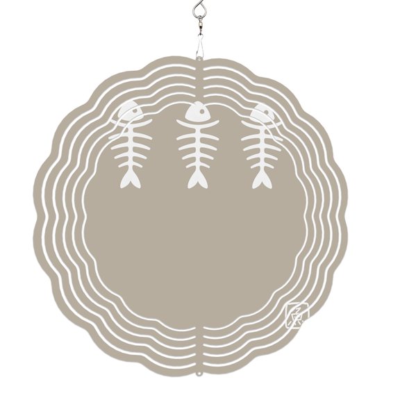 Wind Spinners for Yard and Garden Fish Wind Spinner Harmony Japanese Style Beige 3D Metal Stainless Steel Wind Sculptures Outdoor Patio Hanging Ornament 8 Inch