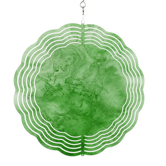 Wind Spinners for Yard and Garden Green Fog Clouds Wind Spinner Abstract Swirls Vapor 3D Metal Stainless Steel Wind Sculptures Outdoor Patio Hanging Ornament 8 Inch