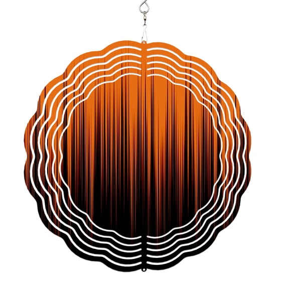 Wind Spinners for Yard and Garden Orange Black Lines Wind Spinner Abstract Art Stripes 3D Metal Stainless Steel Wind Sculptures Outdoor Patio Hanging Ornament 8 Inch