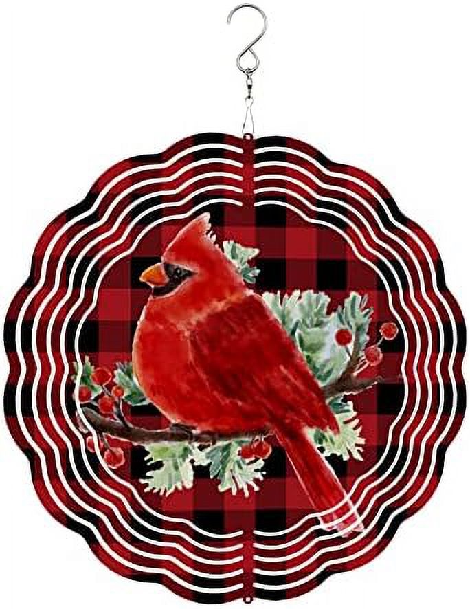 Wind Spinners for Yard and Garden Red Cardinals Bird 3D Metal Wind Sculptures & Spinners