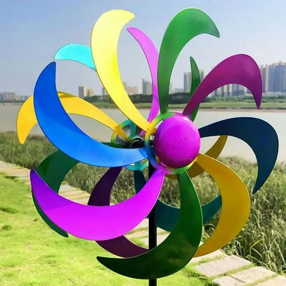 Symkmb Wind Spinners for Yard and Garden Metal Sculpture Colorful Wind Spinners Easy to Assemble Metal Wind Spinners iron As Shown