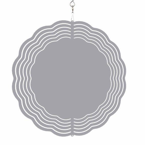 Wind Spinners for Yard and Garden Solid Color Wind Spinner Grey 3D Metal Stainless Steel Wind Sculptures Outdoor Patio Hanging Ornament 8 Inch